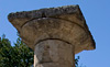 Temple of Hera Philippeion circular memorial in background ancient Greece stock photos